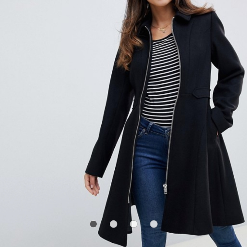 ASOS Design Swing Coat with front zip Small